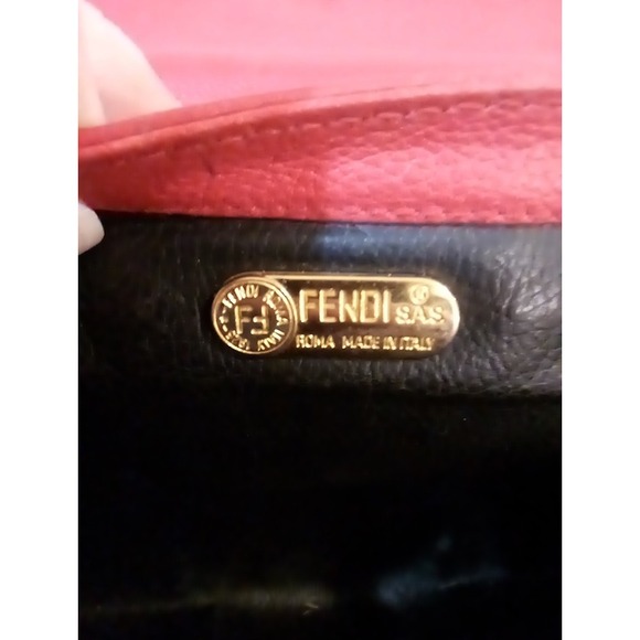Fendi Zucca FF Red Leather Crossbody Bag - Picture 9 of 16